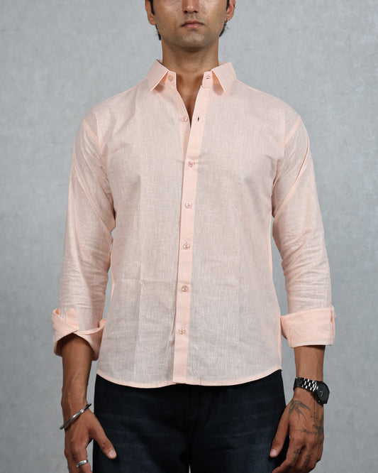 Men's Pink Linen Shirt