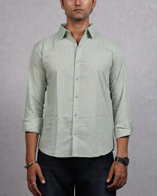 Men's Green Linen Shirt