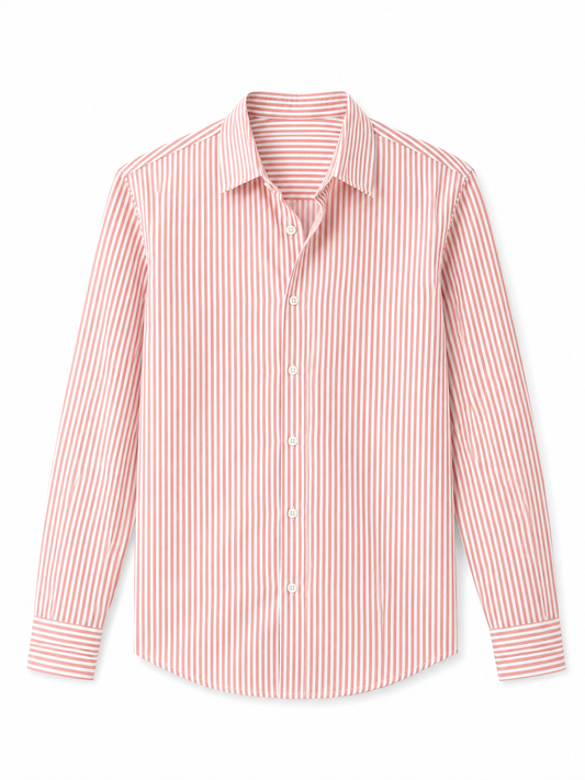 Men's Pink Stripe Regular Fit Shirt