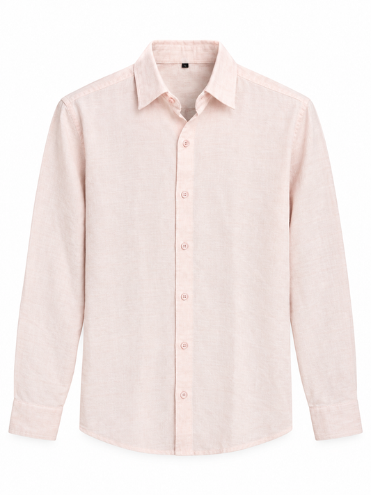 Men's Pink Linen Shirt