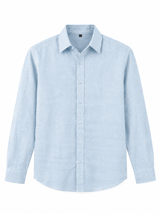 Men's Blue Linen Shirt
