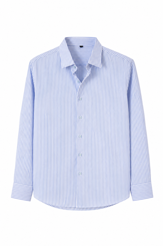 Men's Blue Stripe Regular Fit Shirt