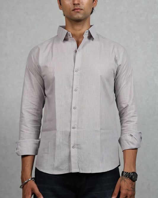 Men's Grey Linen Shirt