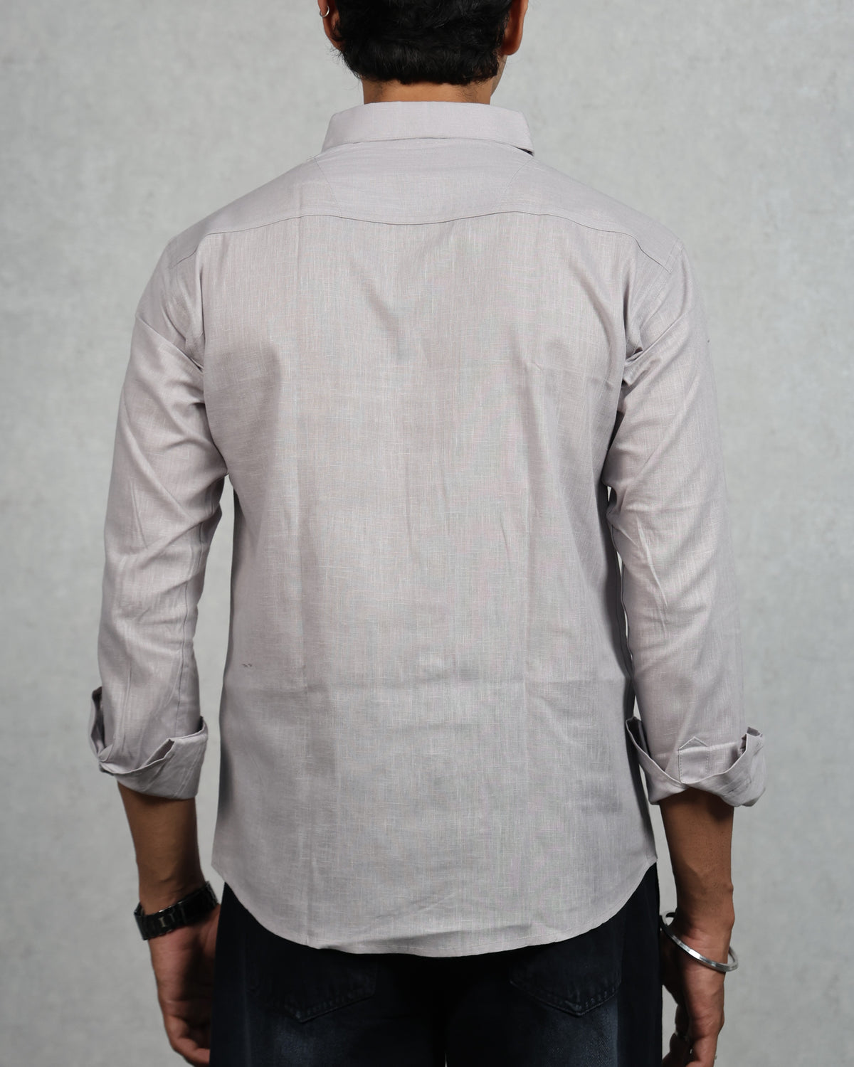 Men's Grey Linen Shirt