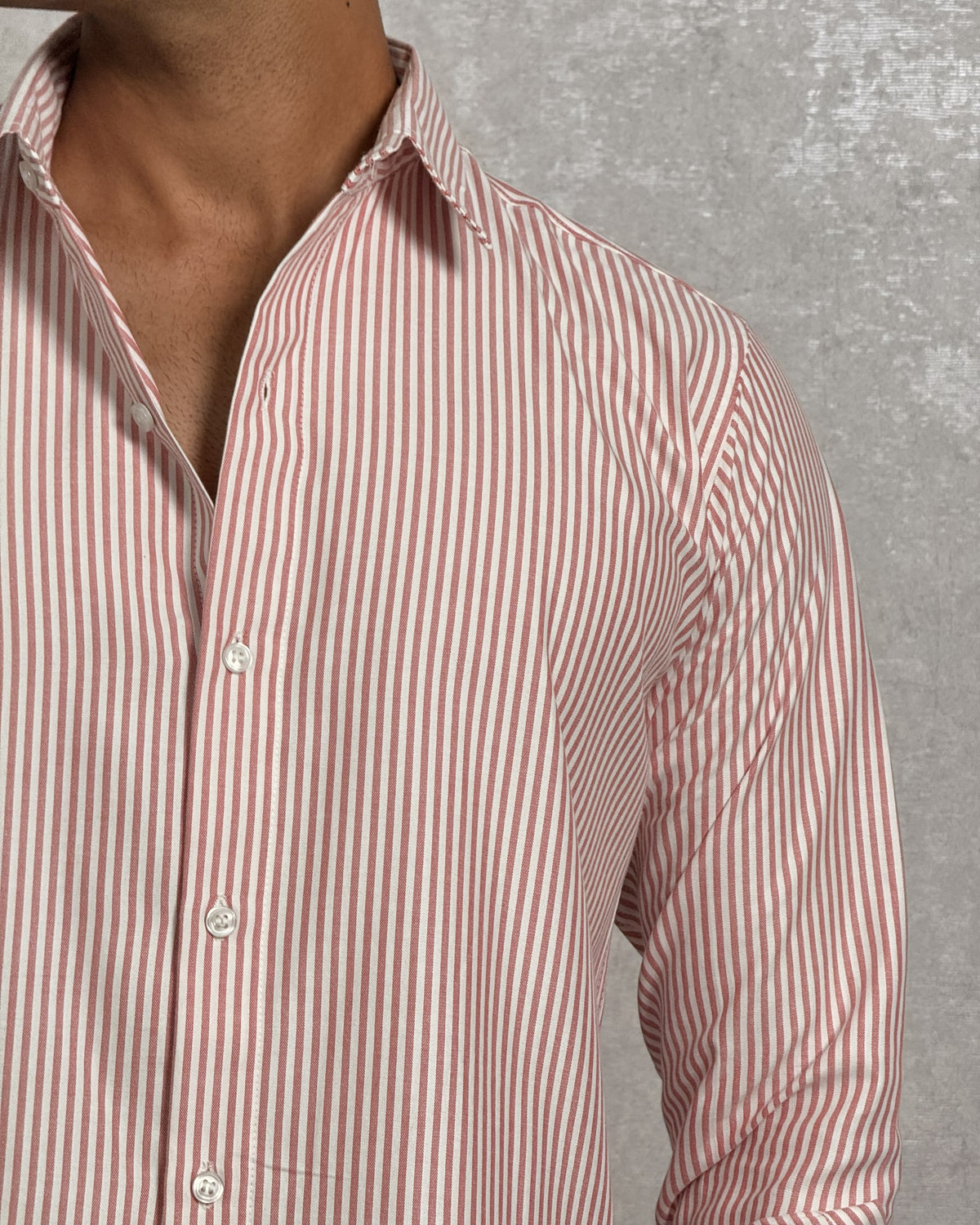 Men's Pink Stripe Regular Fit Shirt