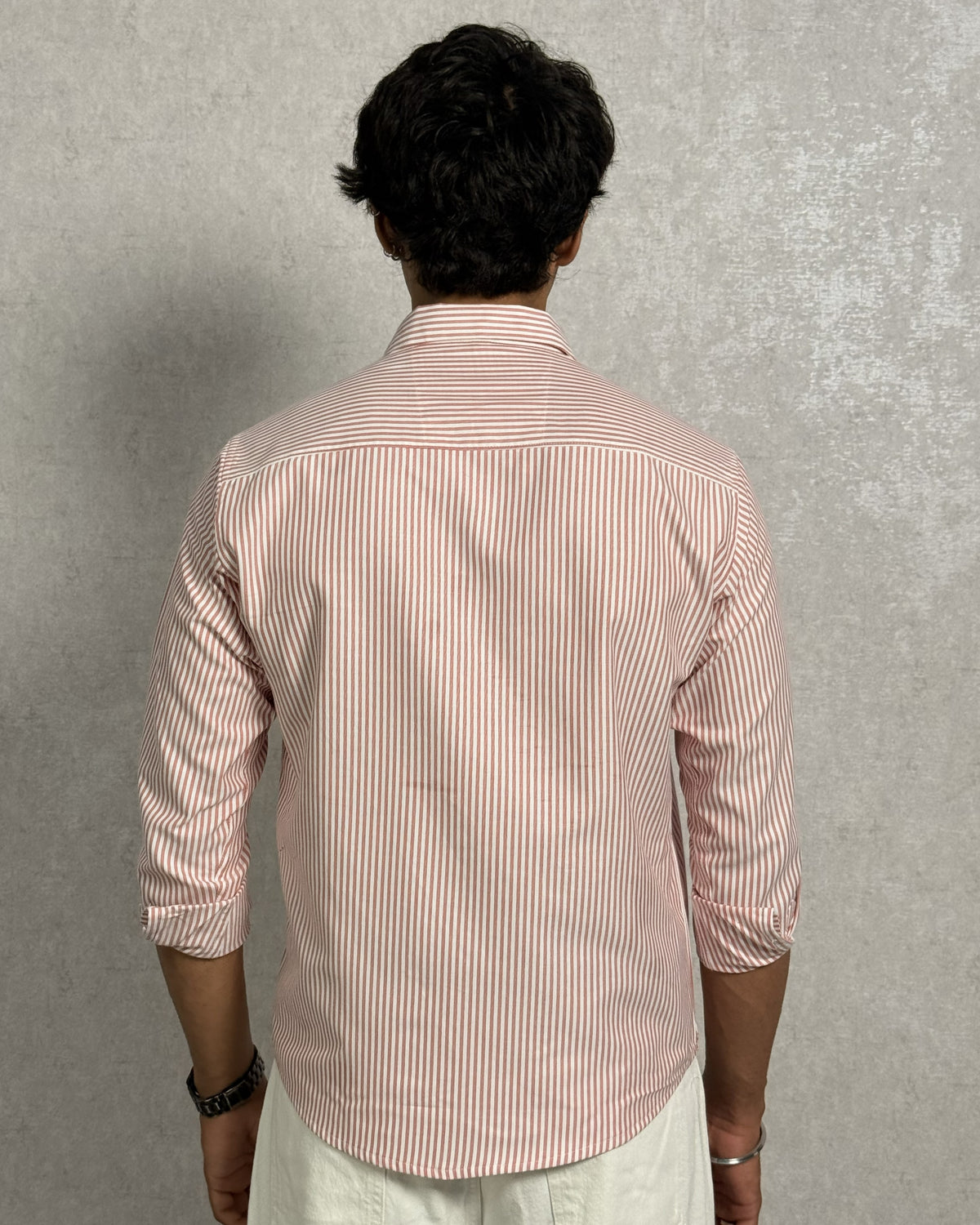 Men's Pink Stripe Regular Fit Shirt