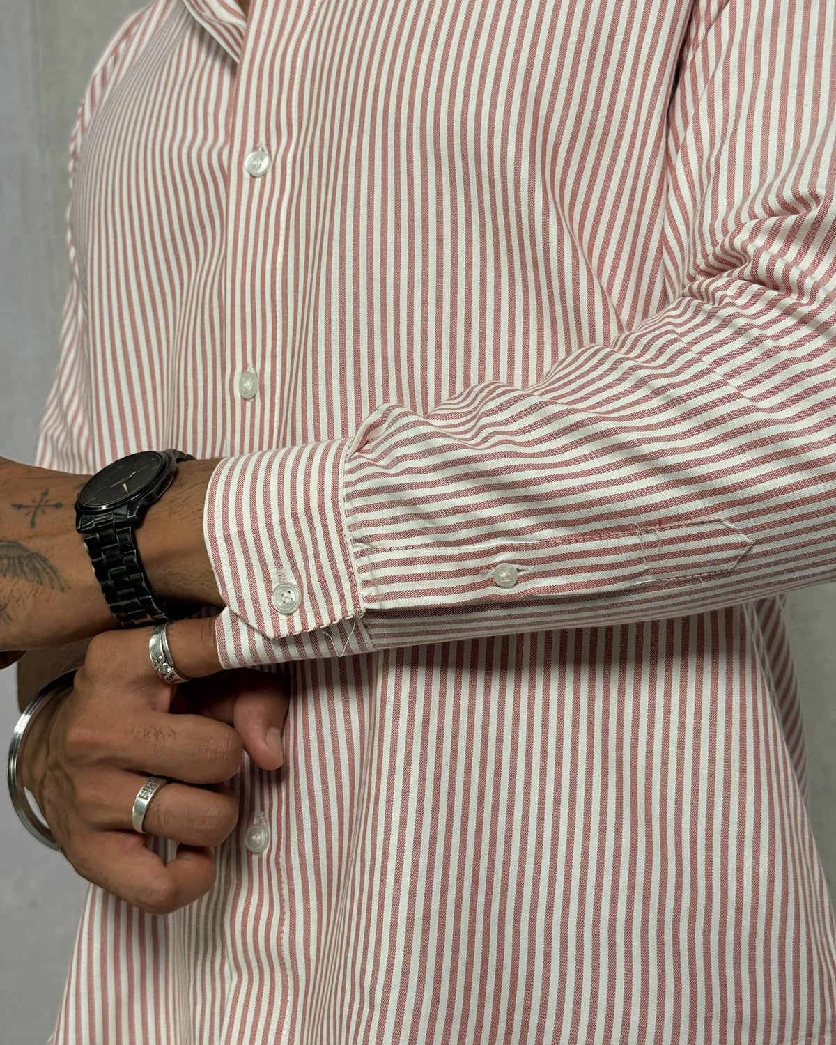 Men's Pink Stripe Regular Fit Shirt